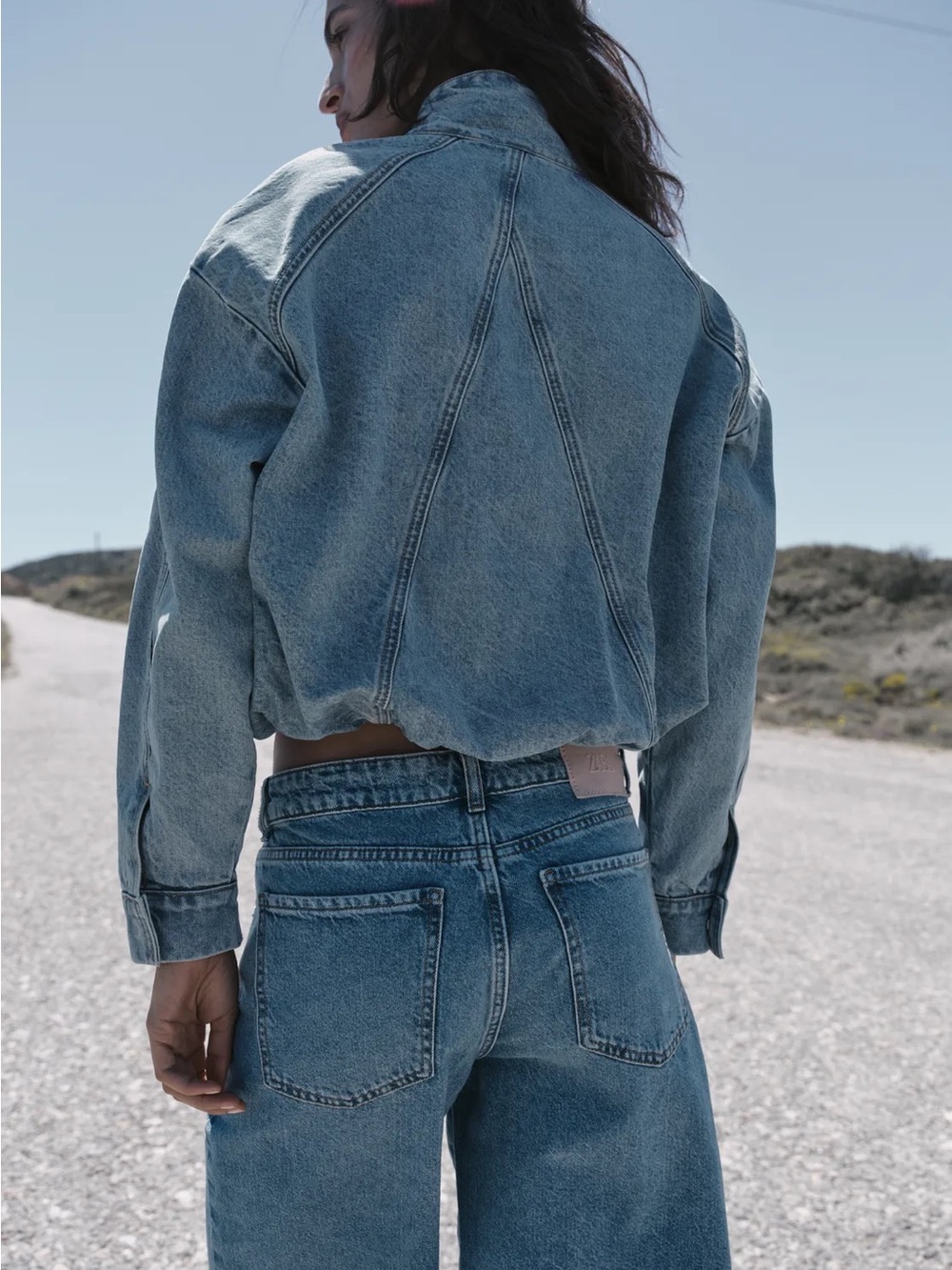 Z1975 HIGH NECK DENIM BOMBER JACKET - Picture 2 of 7